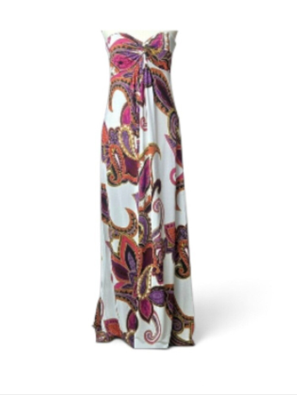 Sinequanone Paris Maxi Dress Strapless Sweetheart Paisley Y2K Boho Festival L